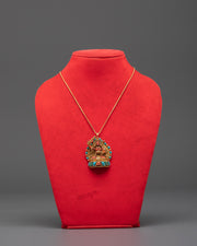 Gold Plated Manjushri Locket | Buddhist Wisdom Deity