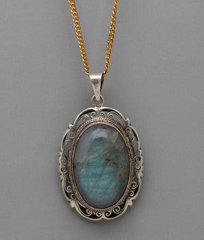  Labradorite Stone Locket 