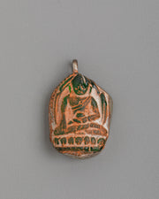 Buddha Carved Pendant | Antique Finish Buddhist Ornament