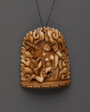 Akasha Yogini Buddhist Locket | Tibetan Bone Carving Artwork