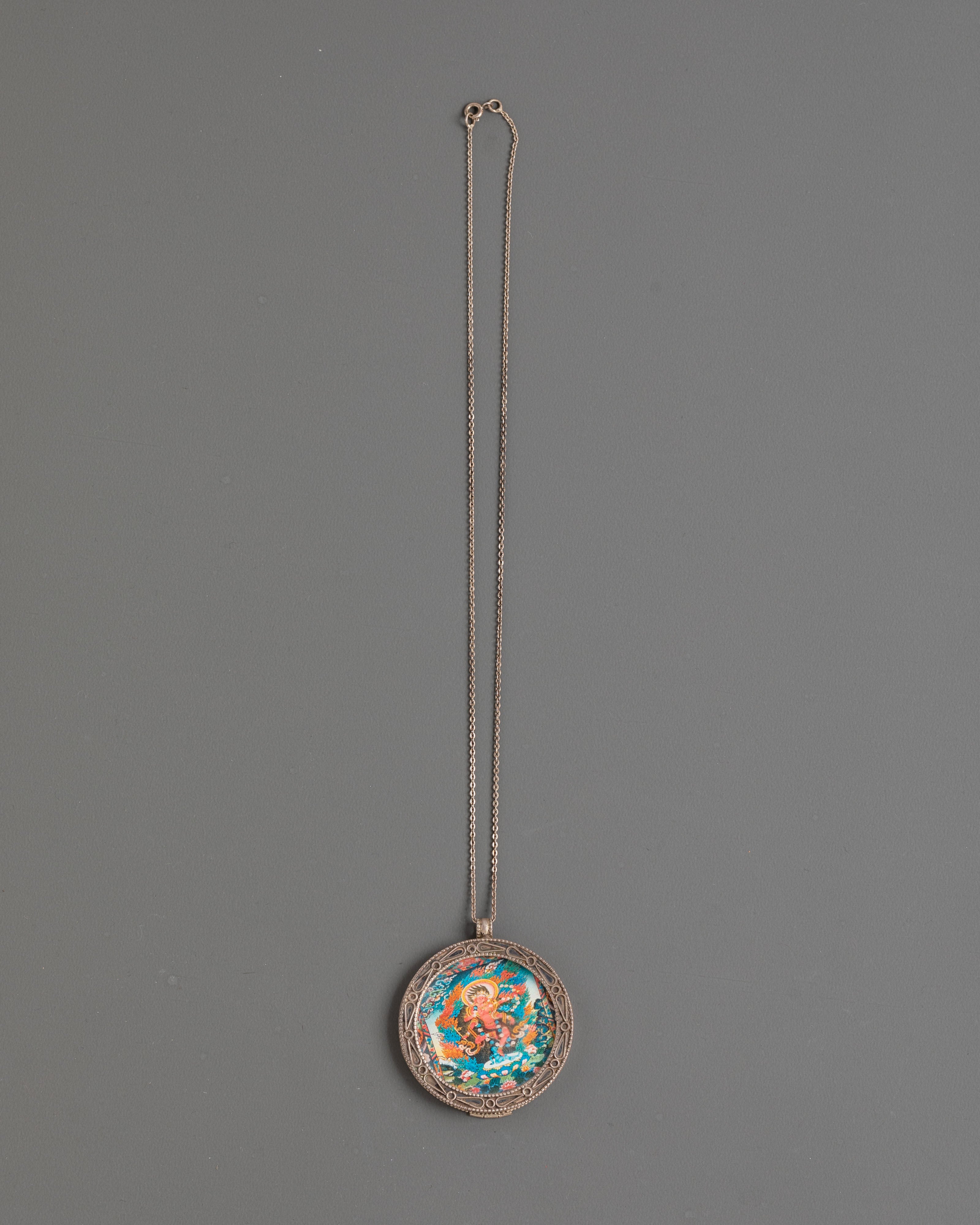 Thangka Print Kurukulla Pendant | Spiritual Jewelry with Sacred Artwork