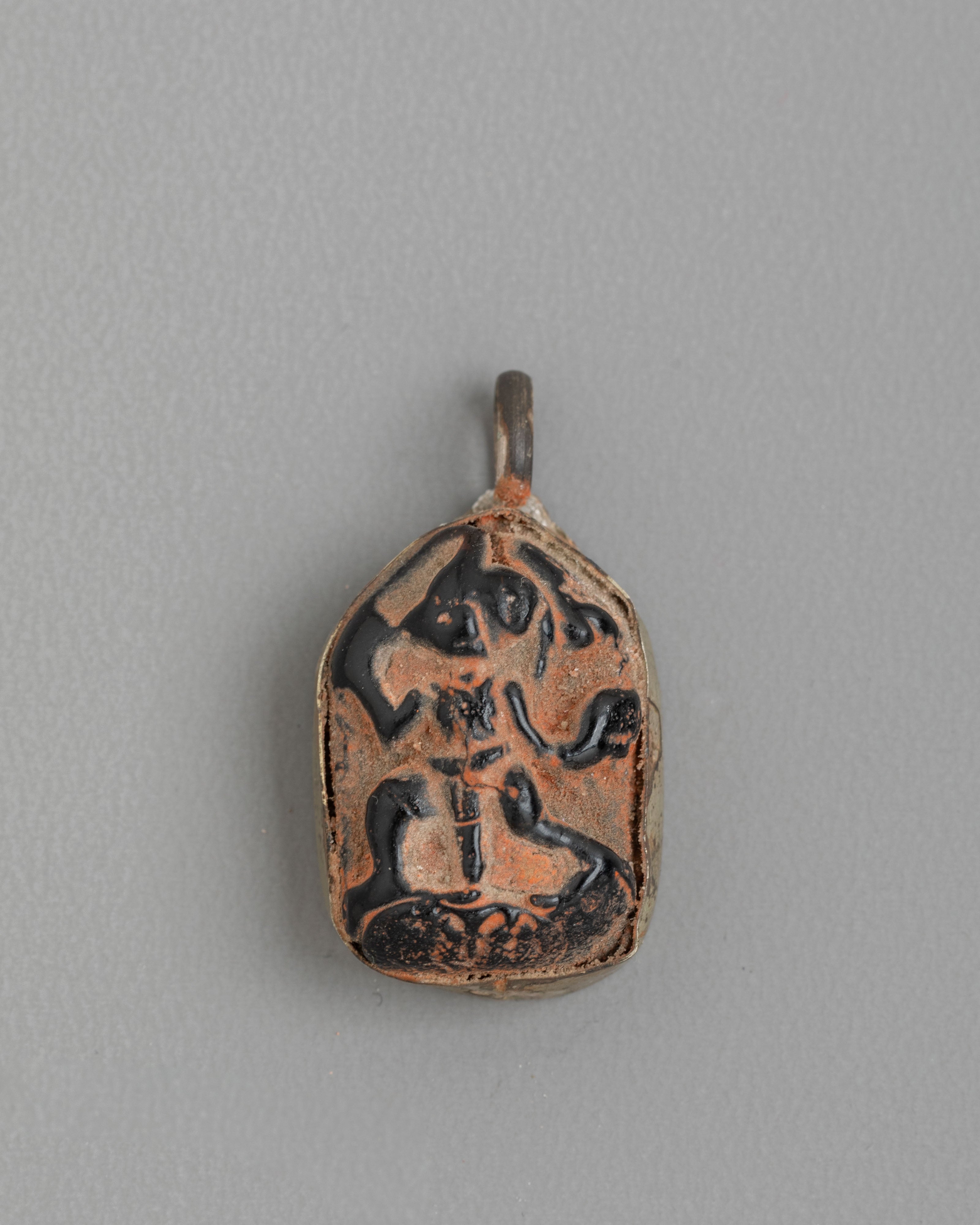 Buddhist Style Locket Pendant | Antique Finish Spiritual Ornament