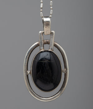 Silver Onyx Locket
