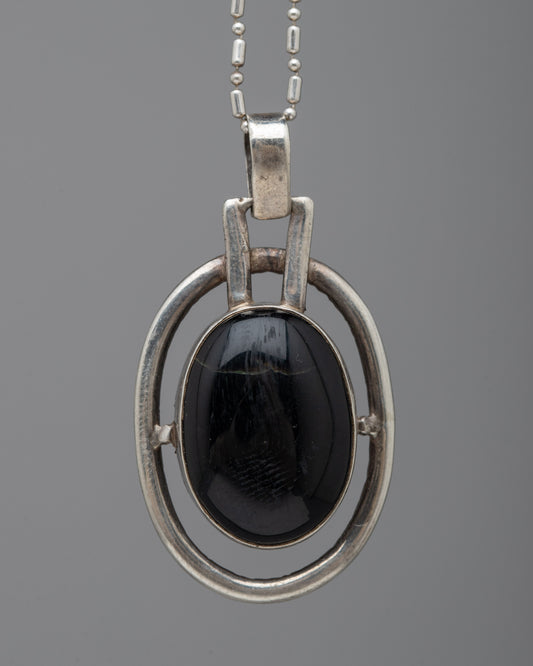 Silver Onyx Locket