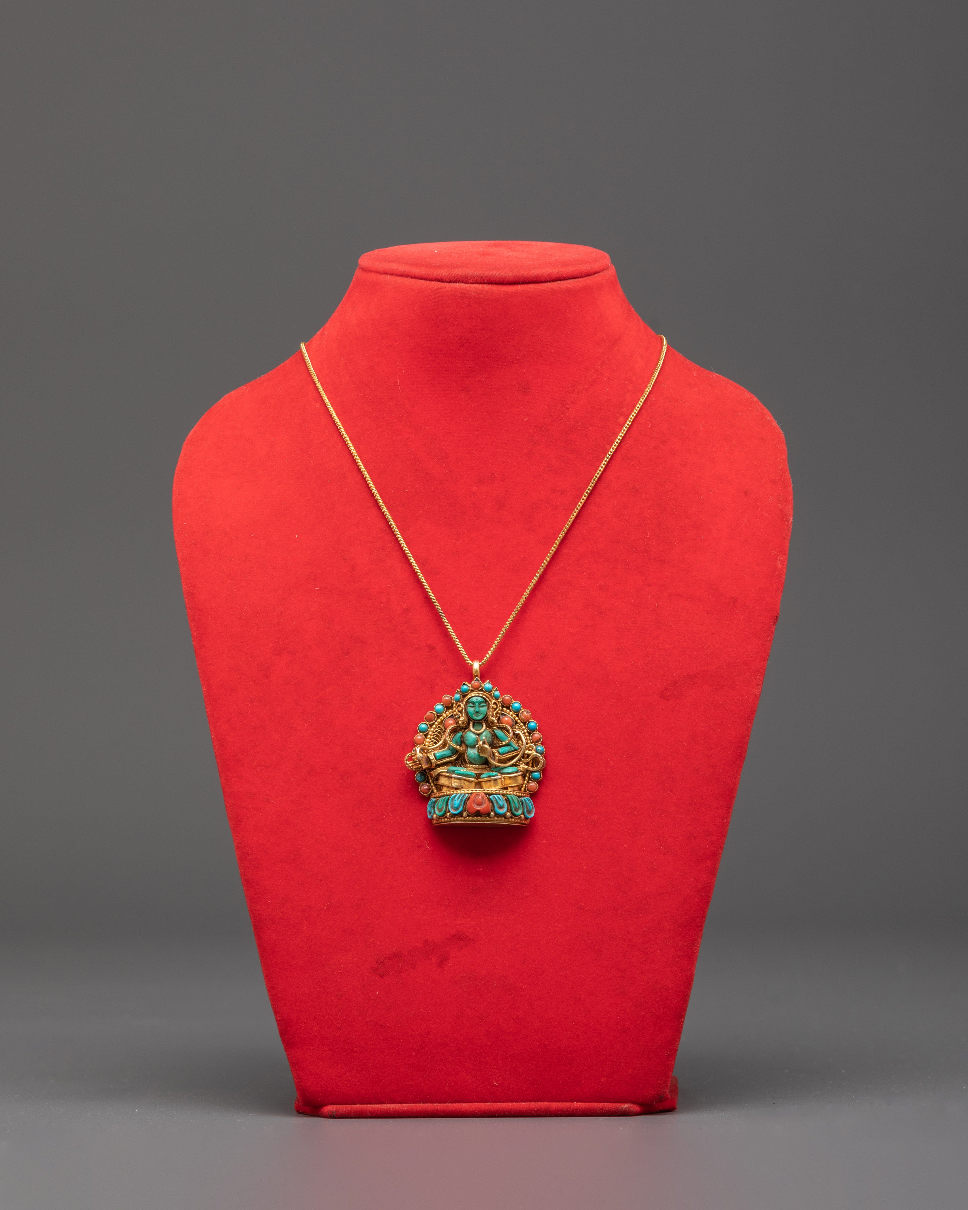 Compassionate Goddess Green Tara Locket | Mother of All Buddhas