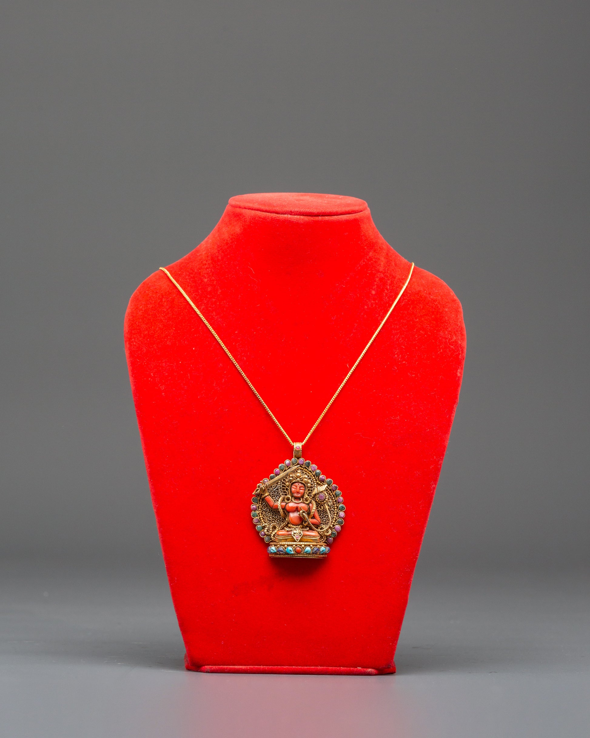 Manjushri Statue Locket for Accessory