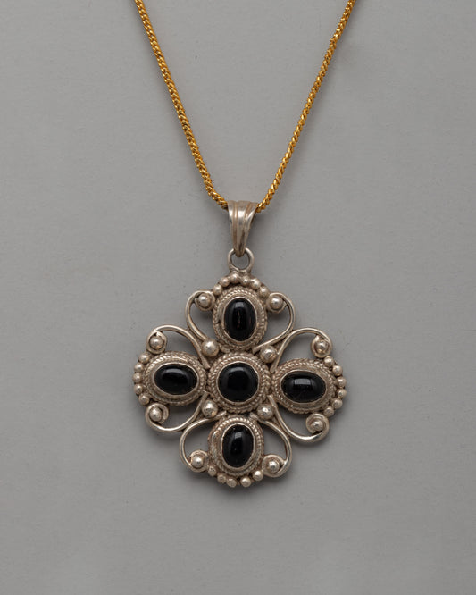 Sterling Silver Flower Design Pendant