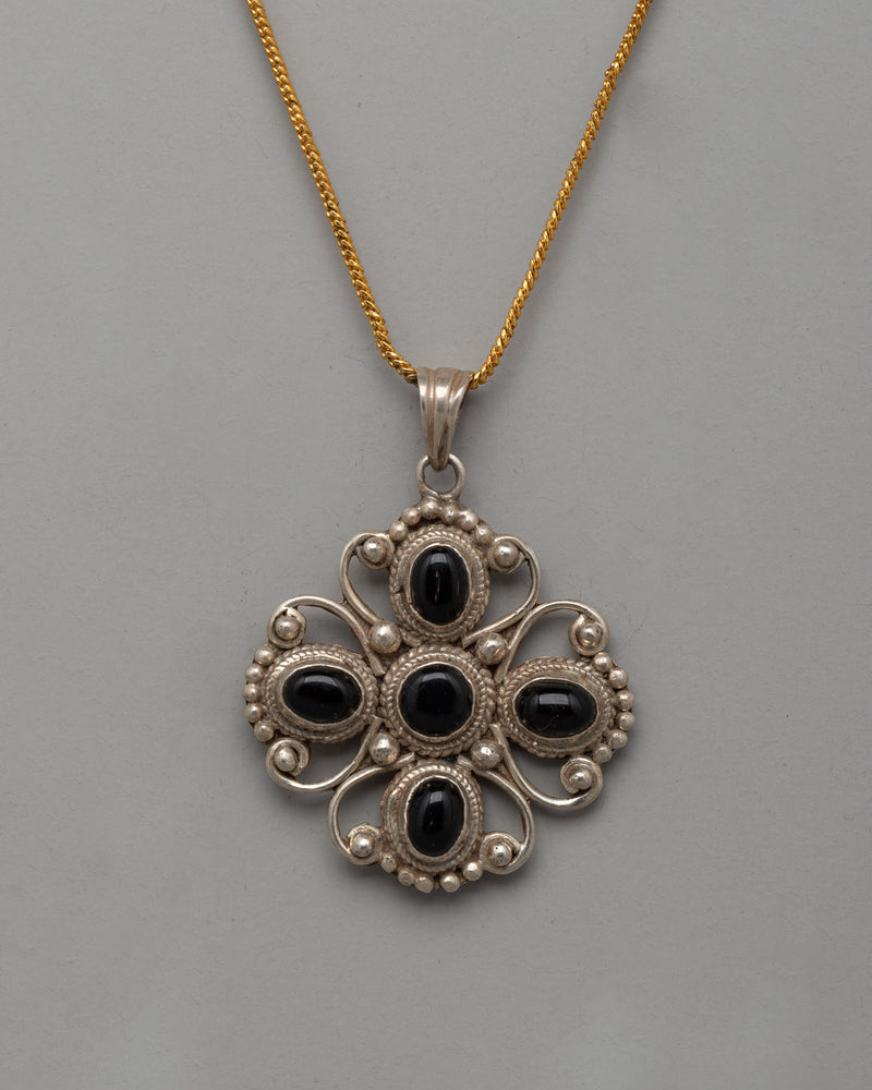 Sterling Silver Flower Design Pendant