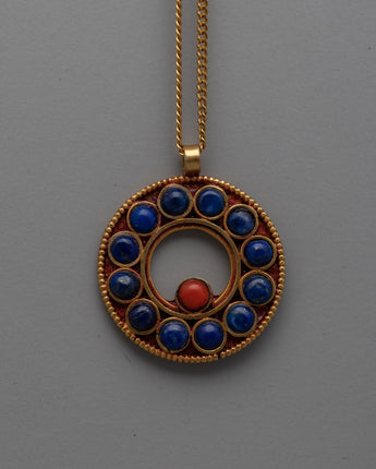 Lapis Lazuli Gold Pendant