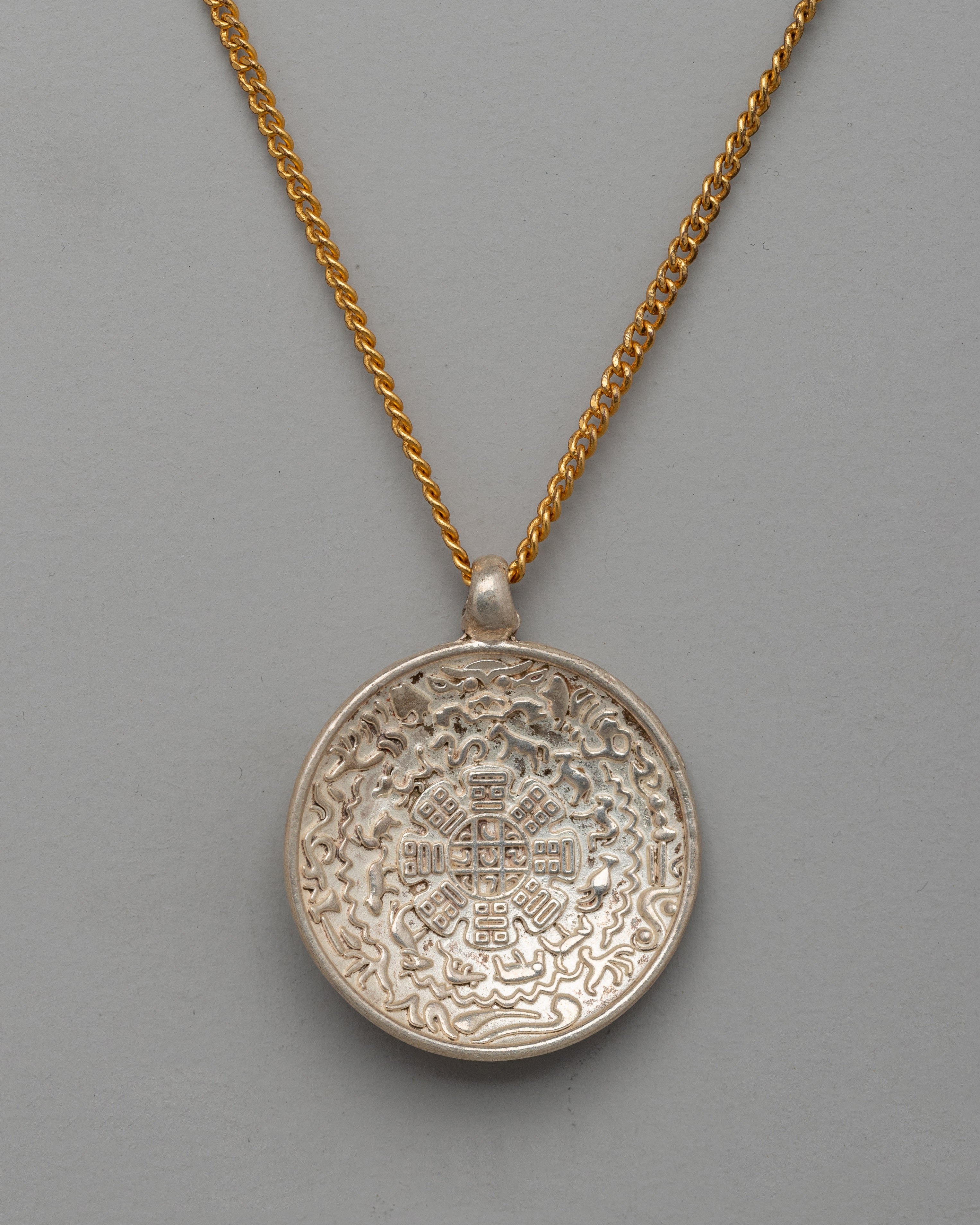 Silver Locket with Chinese Zodiac Symbols | Luck and Prosperity Charm ...