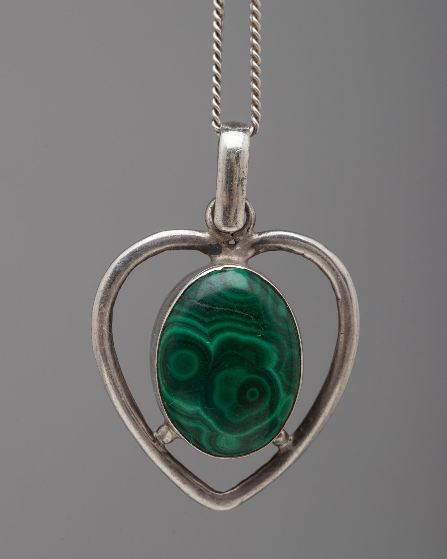 Heart Shape Malachite Locket