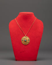 Tibetan Silver Locket with Coral | Gold Plated Jewelry