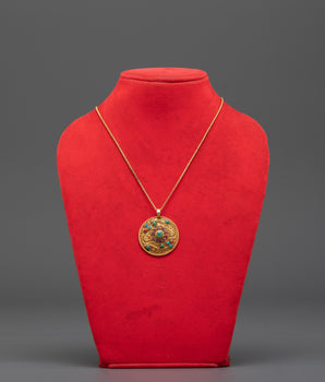 Silver and Gold-Plated Gemstone Pendant