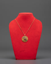 Silver and Gold-Plated Gemstone Pendant