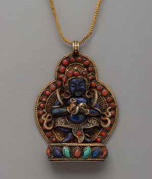 Locket with Lapis Lazuli and Coral 