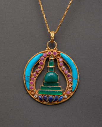 Handcrafted Silver Stupa Pendant 