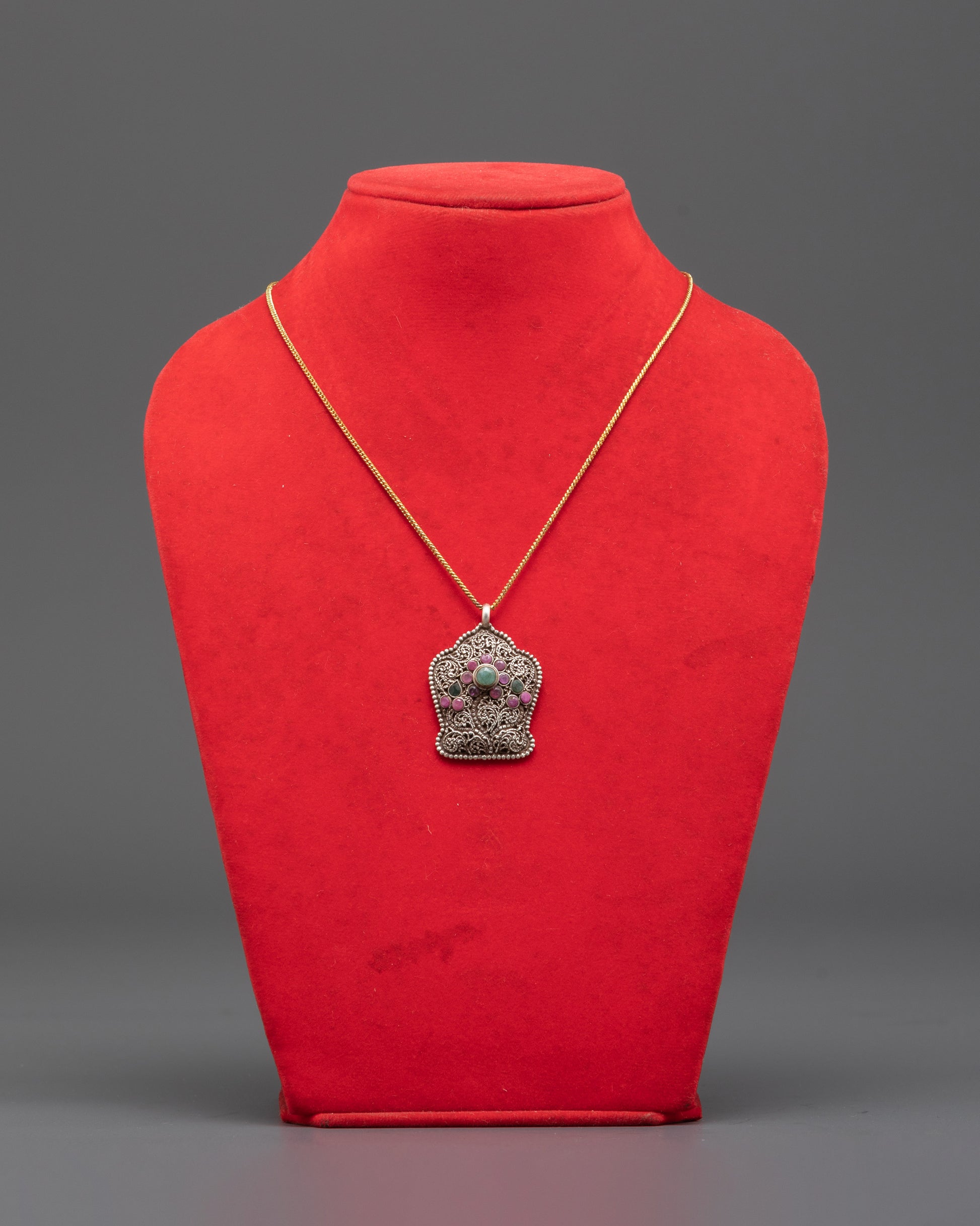 Handmade Silver Flower Motif Pendant