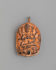 Handmade Buddhist Deity Locket | Antique Finish Spiritual Ornament
