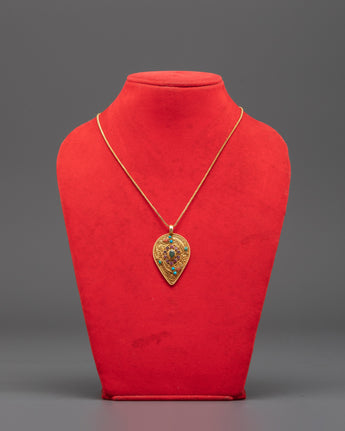 Filigree Silver Pendant with Gemstones