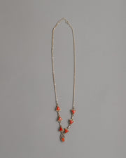 Silver and Triangle Coral Necklace