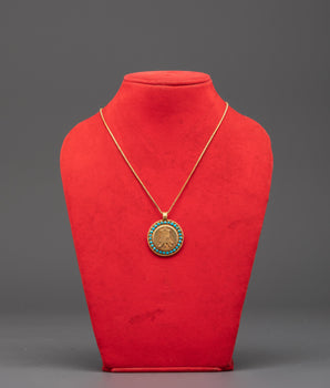 Handcrafted Parasol Locket Pendant | Silver & Gold Plated with Turquoise
