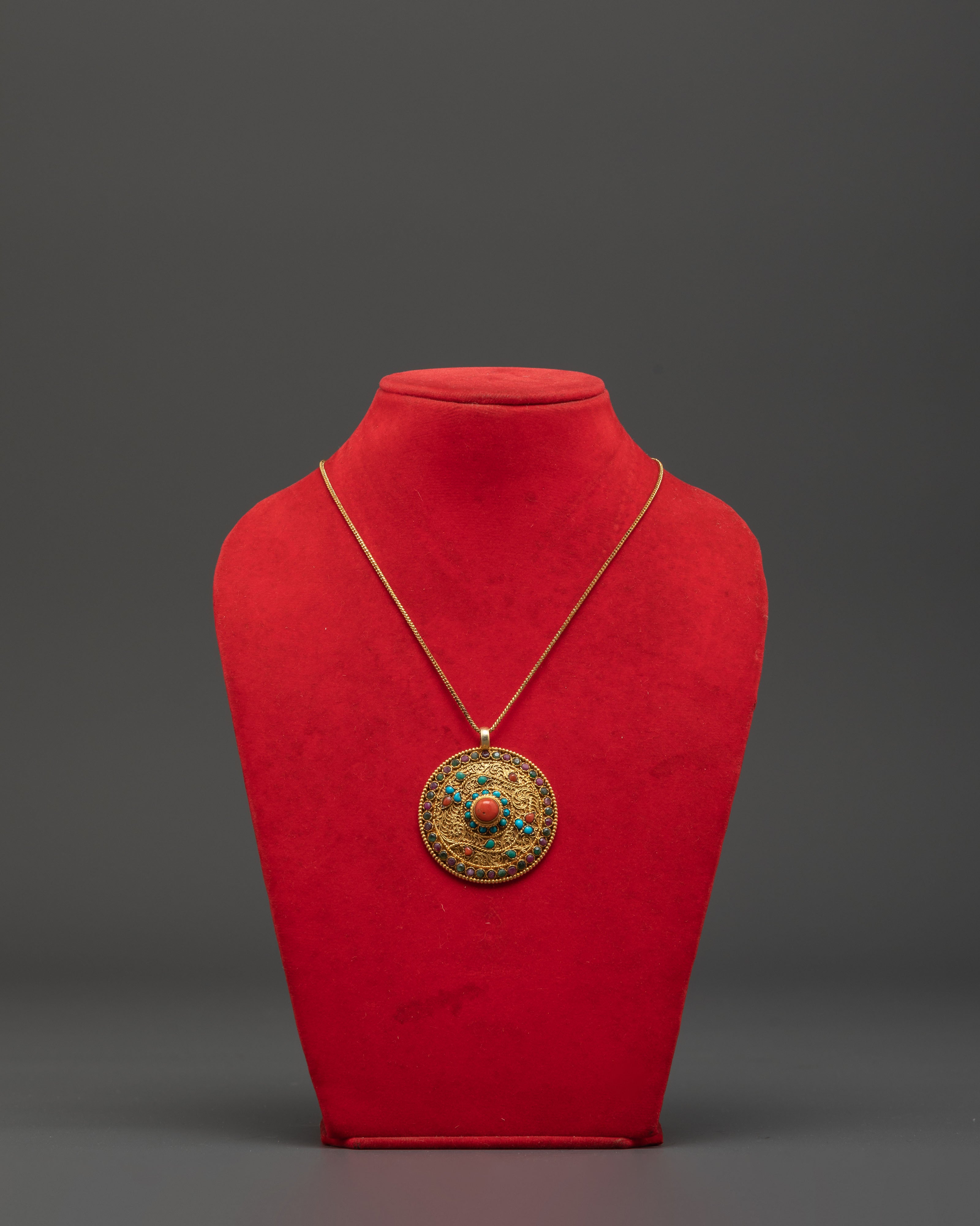 Tibetan Ruby Locket | Panna Emerald Locket