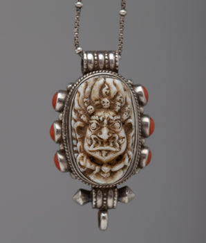 Wrathful Deity Face Silver Locket
