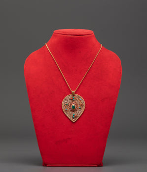 Silver Locket with Coral | Turquoise and Ruby