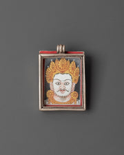 Sacred Tibetan Buddhist Deity Locket | Silver with Thangka Amulet
