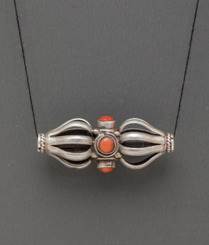 Tibetan Sterling Silver Vajra Amulet Locket 
