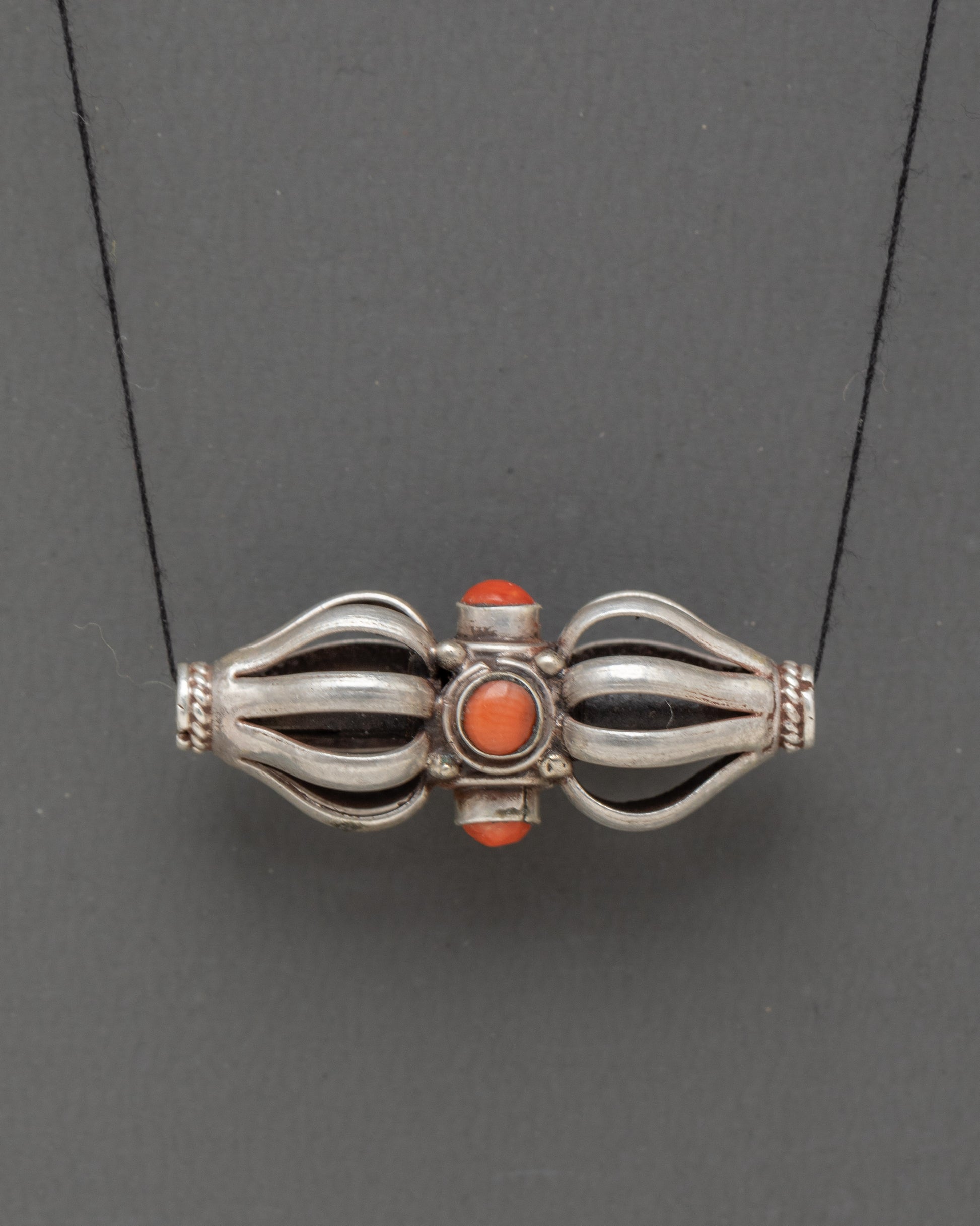 Tibetan Sterling Silver Vajra Amulet Locket