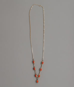 Necklace with Red Coral Accents