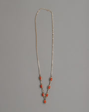 Necklace with Red Coral Accents