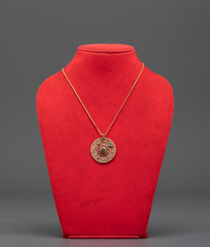 Handmade Flower Locket with Coral & Ruby