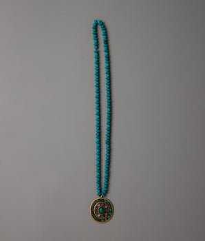 Long Turquoise Beaded Necklace