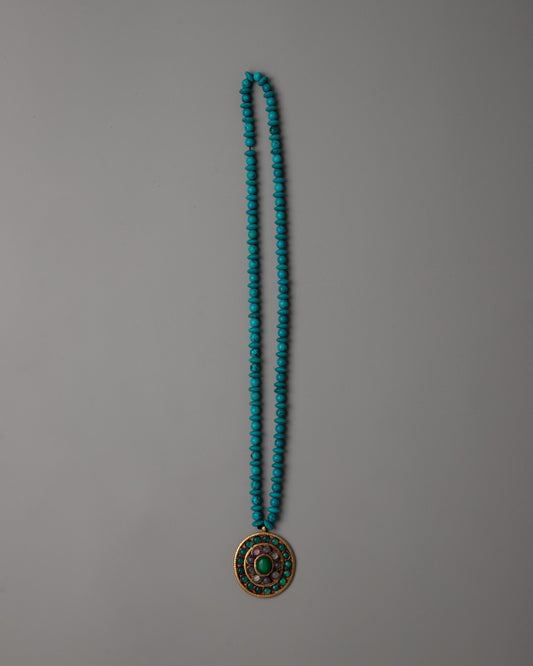 Long Turquoise Beaded Necklace