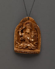 Manjushri Carved Locket | Tibetan Buddhist Wisdom Artwork