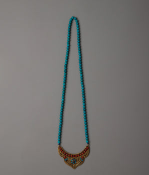 Long Beaded Turquoise Necklace
