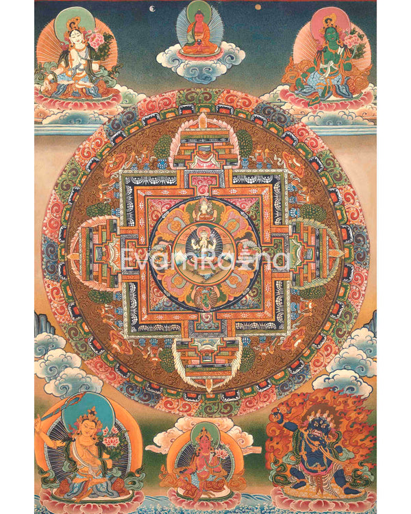 Lokeshvara Chenrezig Mandala | Digital Printing 