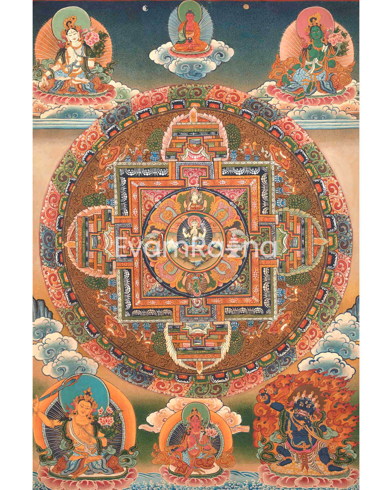 Lokeshvara Chenrezig Mandala | Digital Printing 