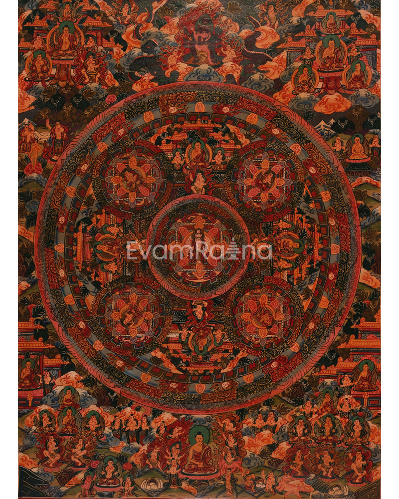 Oil-Varnished Lokeshvara Mandala