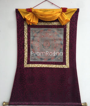 Silver Lokeshvara Mandala with Brocade