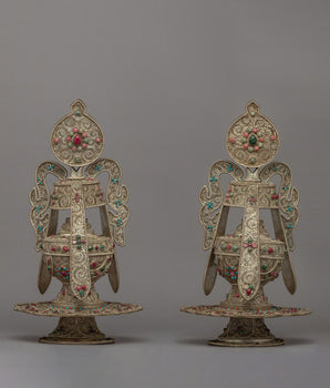 Pair of Tibetan Tsebum Long Life Vases 