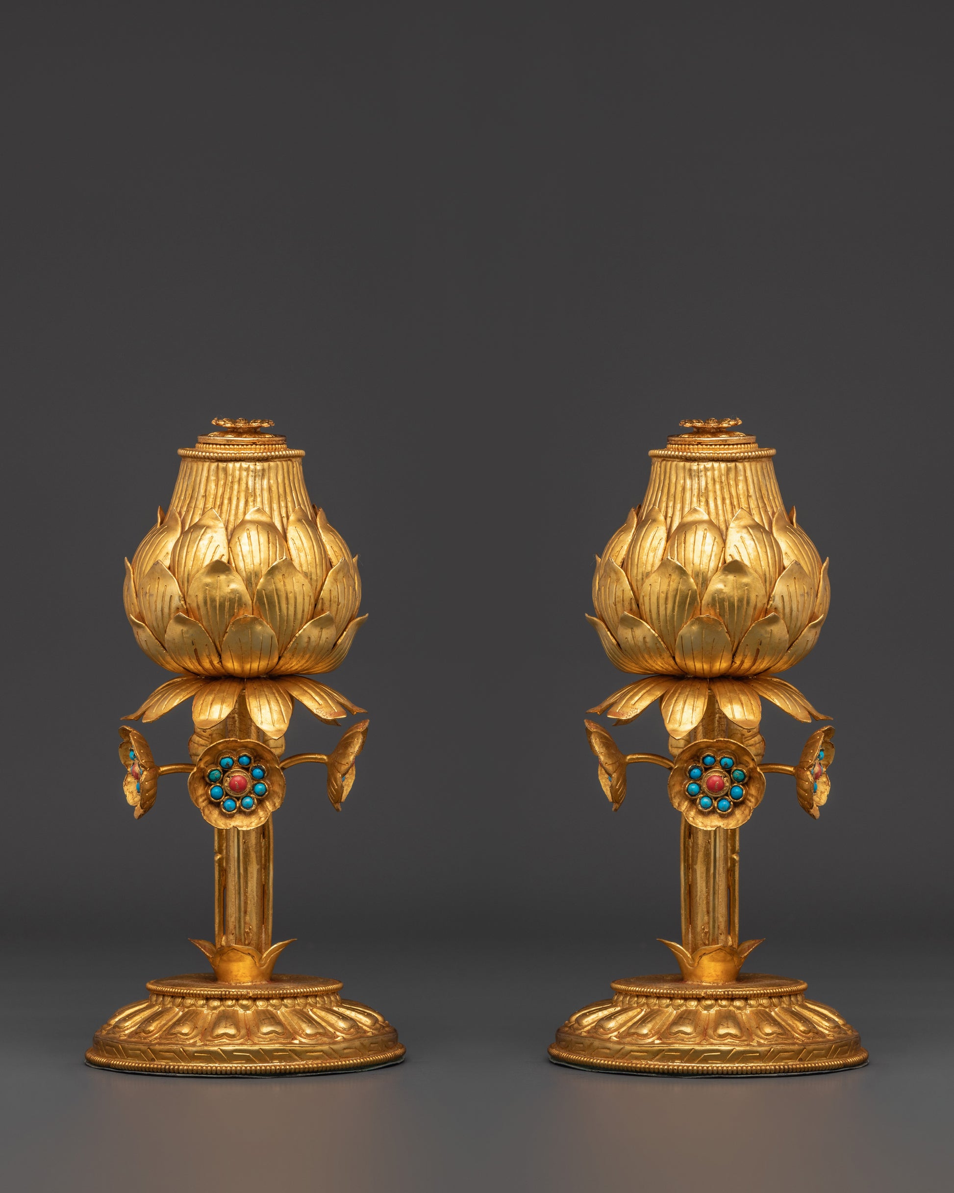 gold-glided-lotus-vase-set