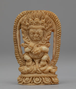 Mahakala Carved Bone Statue