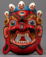 Mahakala Carved Wooden Mask