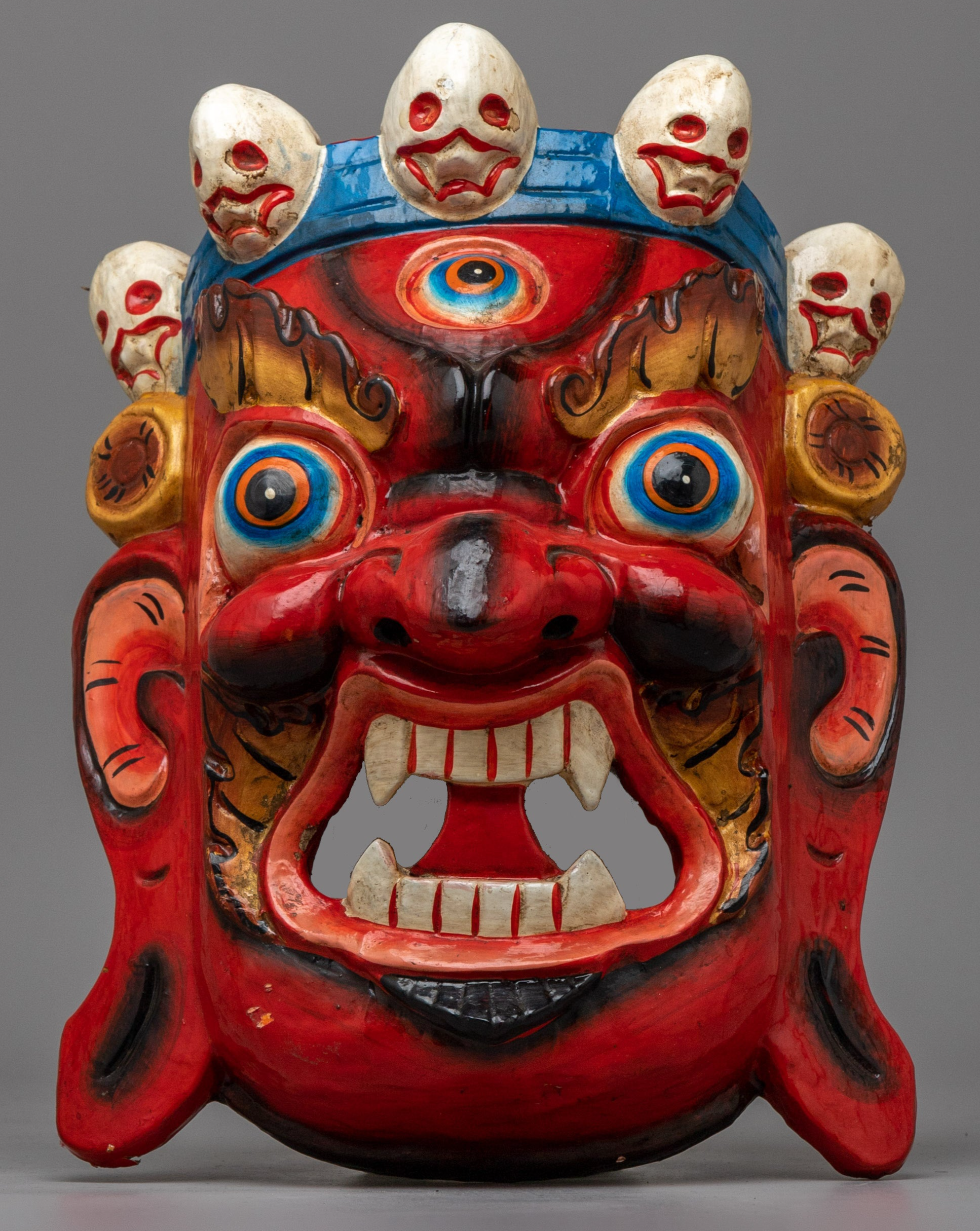 Mahakala Carved Wooden Mask