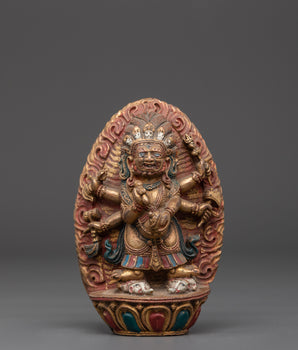 Handcrafted Mahakala Sculpture | Tibetan Protector Deity