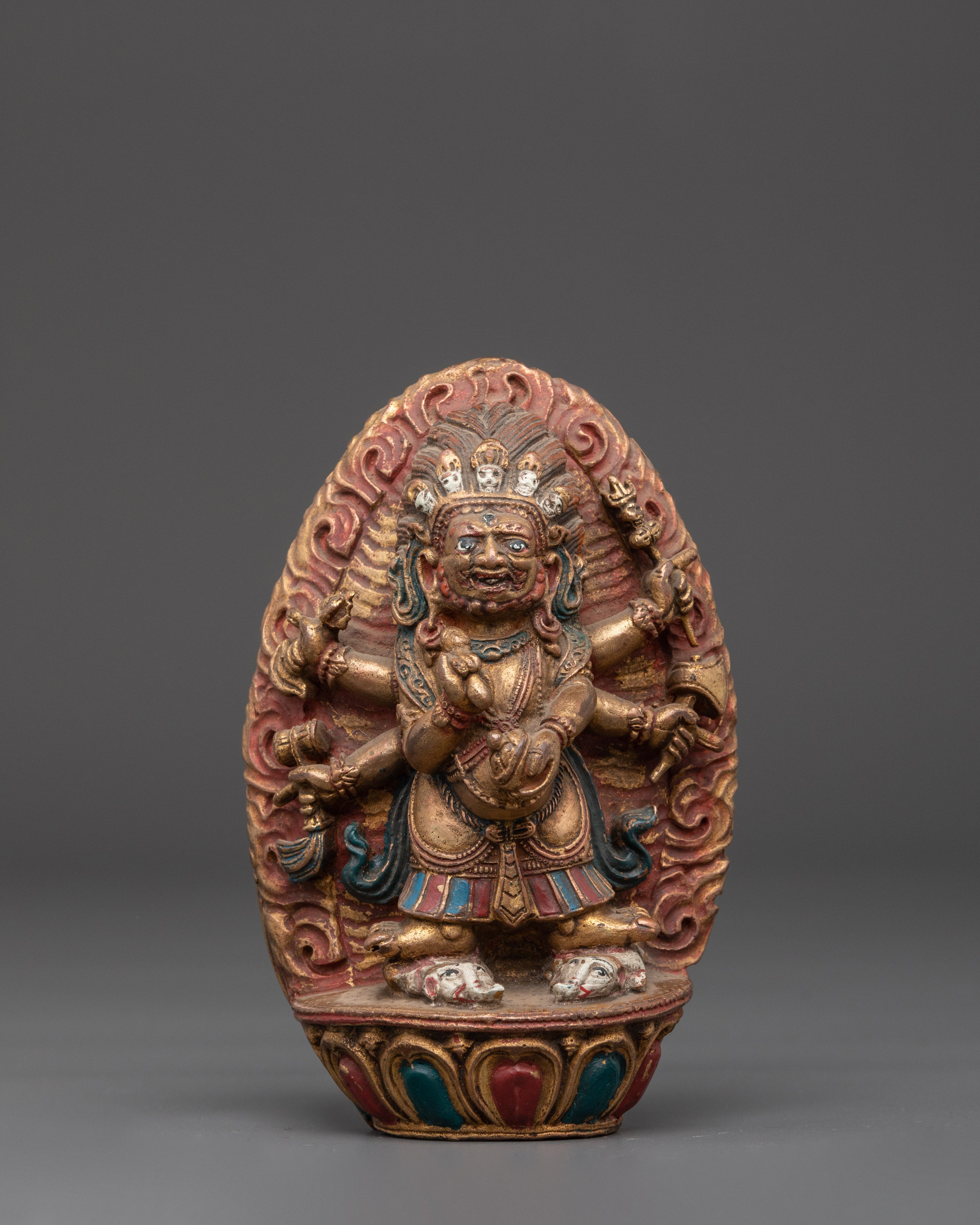 Handcrafted Mahakala Sculpture | Tibetan Protector Deity