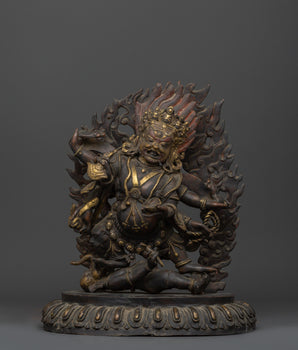 Copper Mahakala Statue
